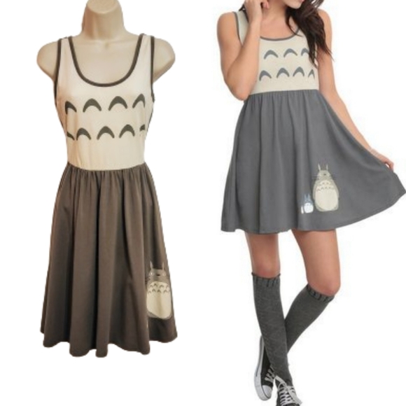 Her Universe Dresses & Skirts - Her Universe My Neighbor Totoro | Fit And Flare Knit Mini Dress Grey/Beige M